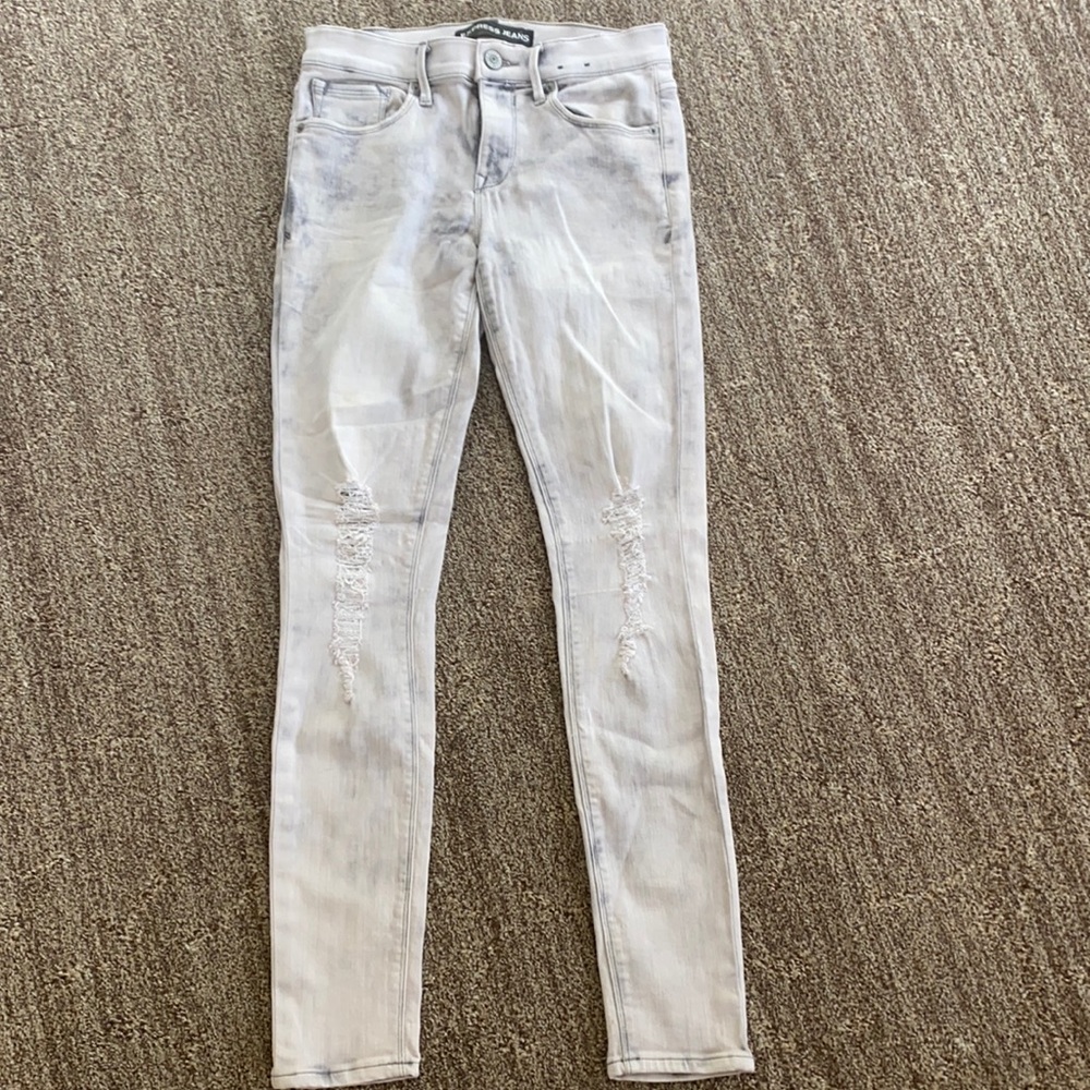 Express mid rise acid wash jeans